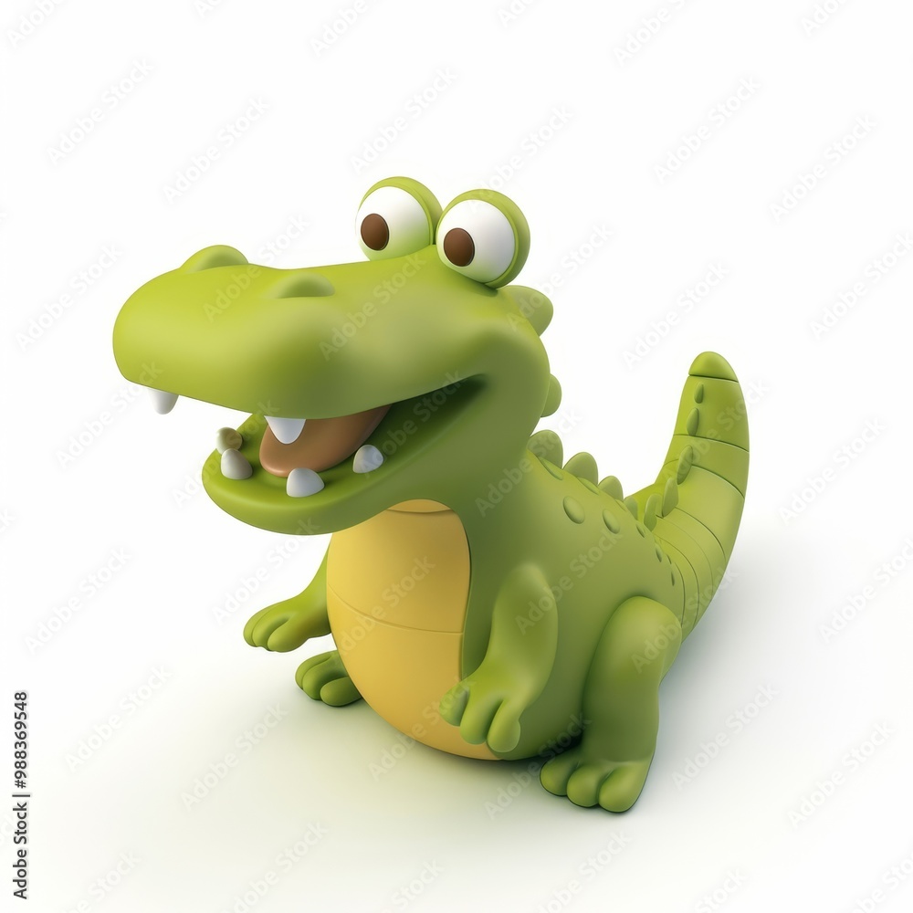 Fototapeta premium crocodile in 3D style on a white background 