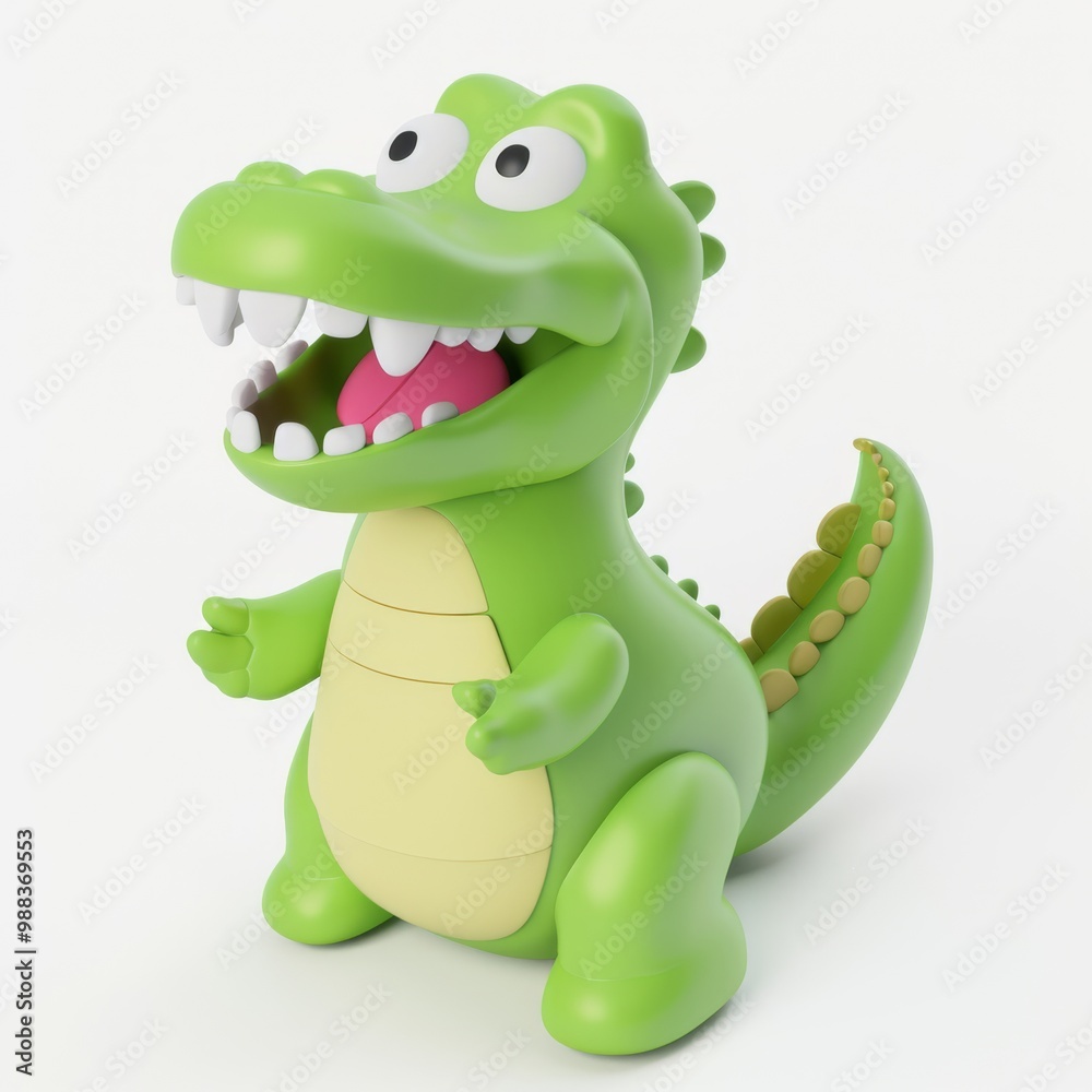 Fototapeta premium crocodile in 3D style on a white background 