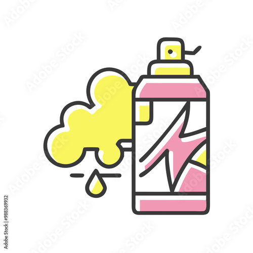 Colorful spray paint can icon for street art and graffiti with a vibrant design
