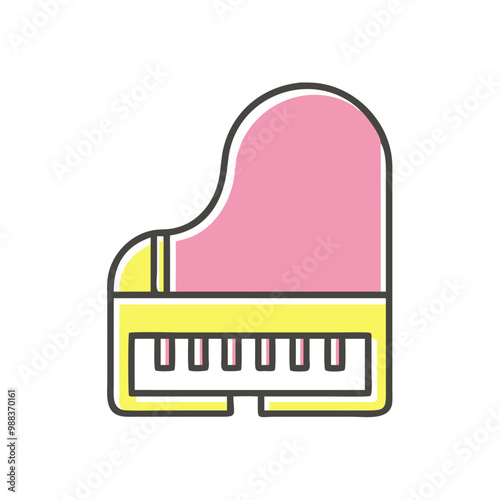 Colorful grand piano icon for musicians and music lovers with a stylish design