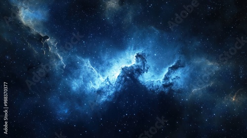 a nebula in deep space, with a backdrop of distant stars and galactic elements. photo