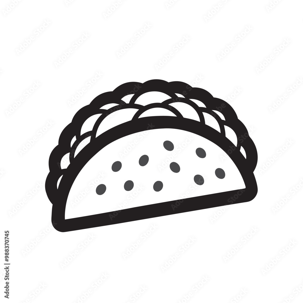 Taco with Tortilla Shell Mexican Lunch Flat Vector Icon for Food Apps and Websites Taco with Tortilla Shell Mexican Lunch Flat Vector Icon for Food Apps and Websites