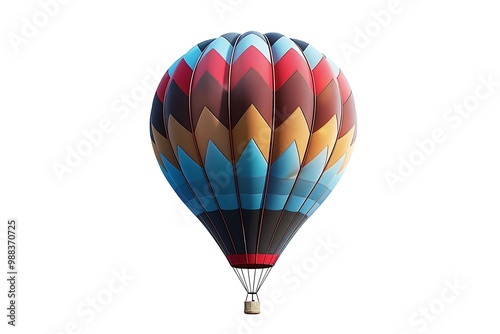 Hot air balloon isolated on white background photo