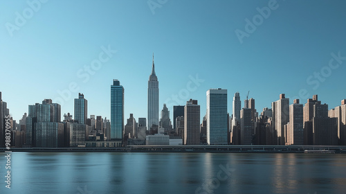 An ultra realistic photo of the new york city skyline 