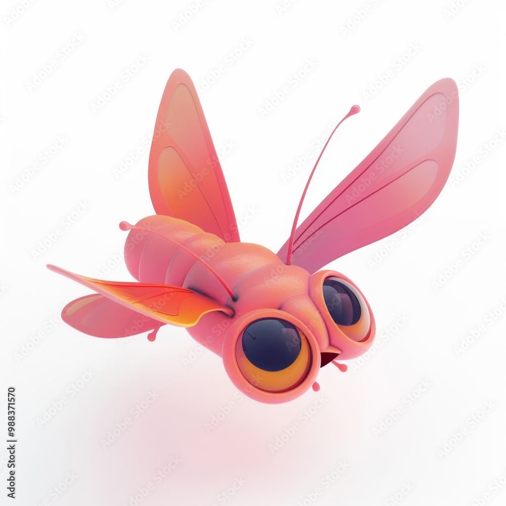 moth in 3d style on the white background moth in 3d style on the white background
