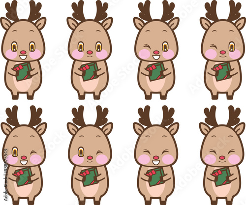 リスマスのトナカイとプレゼント