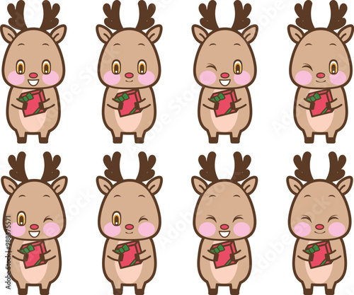 リスマスのトナカイとプレゼント