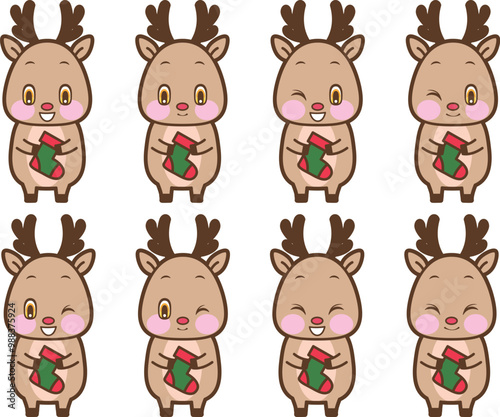 リスマスのトナカイと靴下