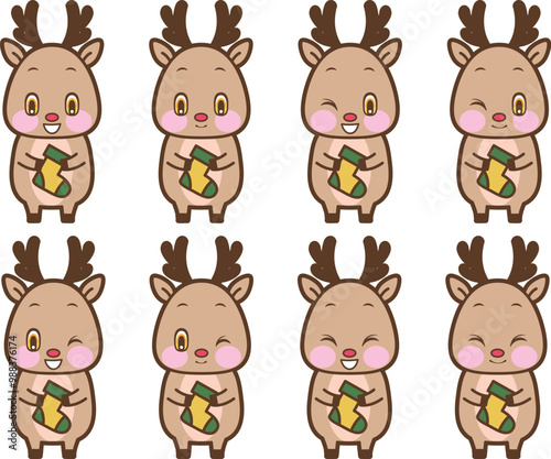 クリスマスのトナカイと靴下