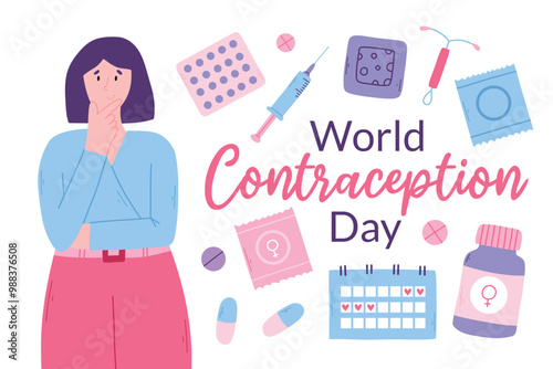 World Contraception Day 26 September. The concept of awareness of contraceptive methods