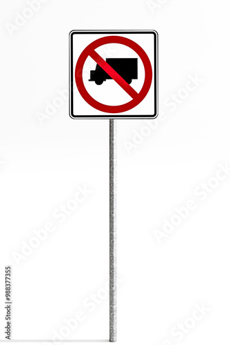 no large trucks sign isolated on white background