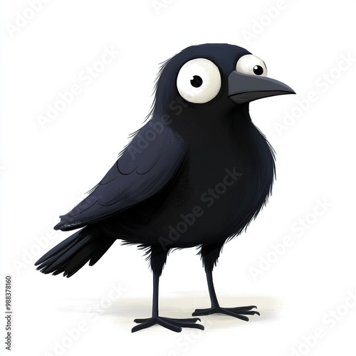 Cute cartoon crow image photo