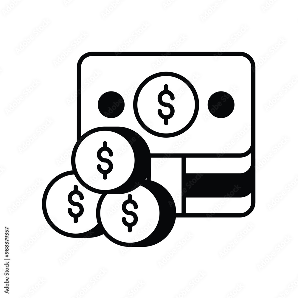 budget glyph icon with white background vector stock illustration budget glyph icon with white background vector stock illustration