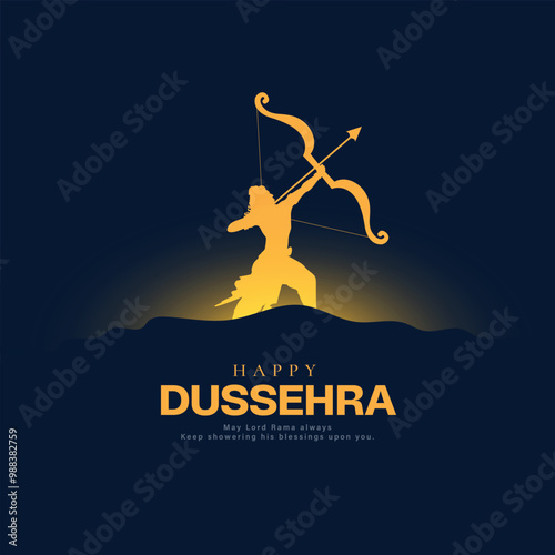 realistic happy dussehra celebration wishing or greeting card and post and banner design vector file