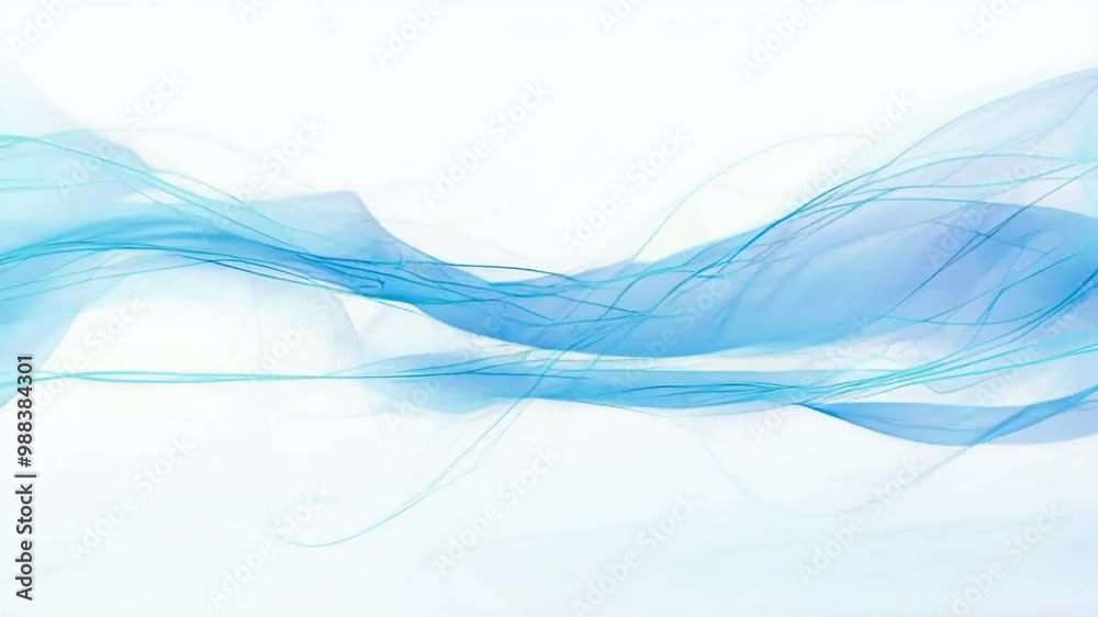 Abstract blue wave design on a white background, conveying fluidity and motion. Abstract blue wave design on a white background, conveying fluidity and motion.