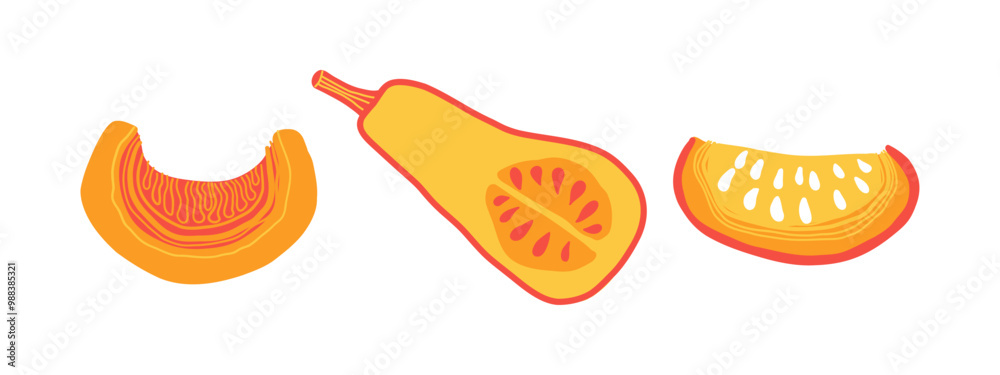 A set of pumpkins of different shapes. Autumn, pumpkins, orange. Vector illustration in flat style. A set of pumpkins of different shapes. Autumn, pumpkins, orange. Vector illustration in flat style.