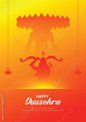 realistic happy dussehra celebration wishing or greeting card and poster and banner design vector file photo