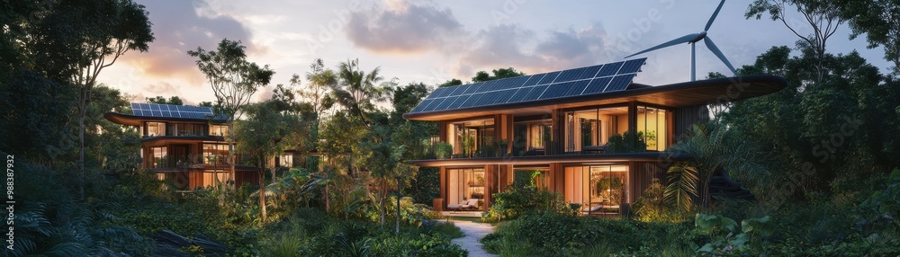 Sustainable Luxury Eco-Lodge Nestled in Lush Tropical Landscape Sustainable Luxury Eco-Lodge Nestled in Lush Tropical Landscape