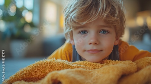 little boy helping mother with hosehold chores dusting cleaning their house weekly chores weekend activities photo