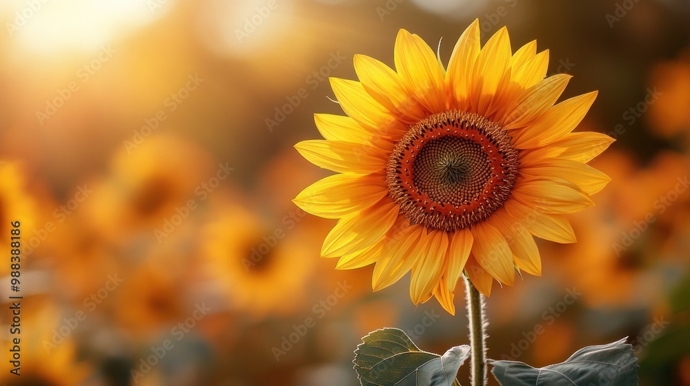 Fototapeta premium Sunflower in a Field of Gold