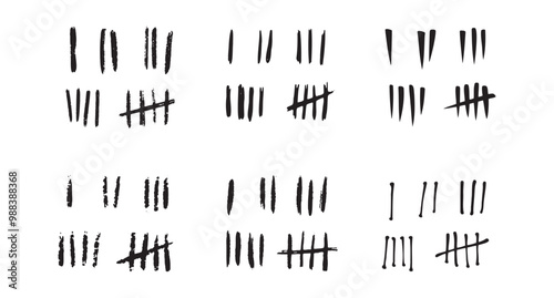hand drawn prison wall doodle sticks lines counter 