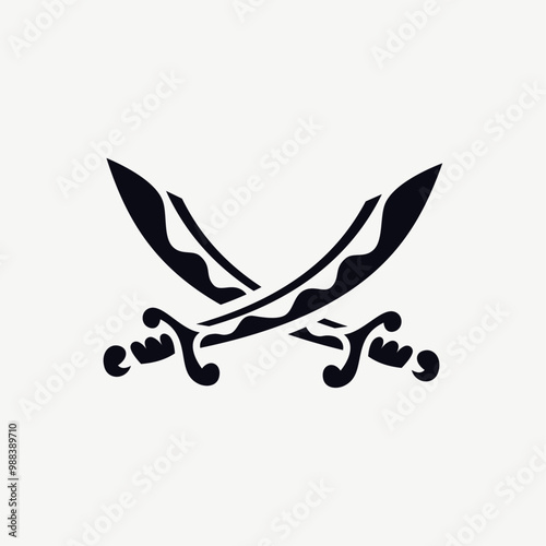Minimalist Modern Swords Logo Vector Illustration