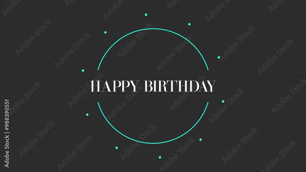 A simple and vibrant birthday card design featuring a circle with cheerful dots surrounding it, and a bold Happy Birthday message at the center A simple and vibrant birthday card design featuring a circle with cheerful dots surrounding it, and a bold Happy Birthday message at the center