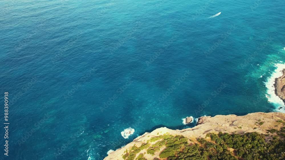 drone view or ocean meets rock