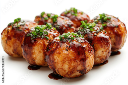 takoyaki isolated on white background