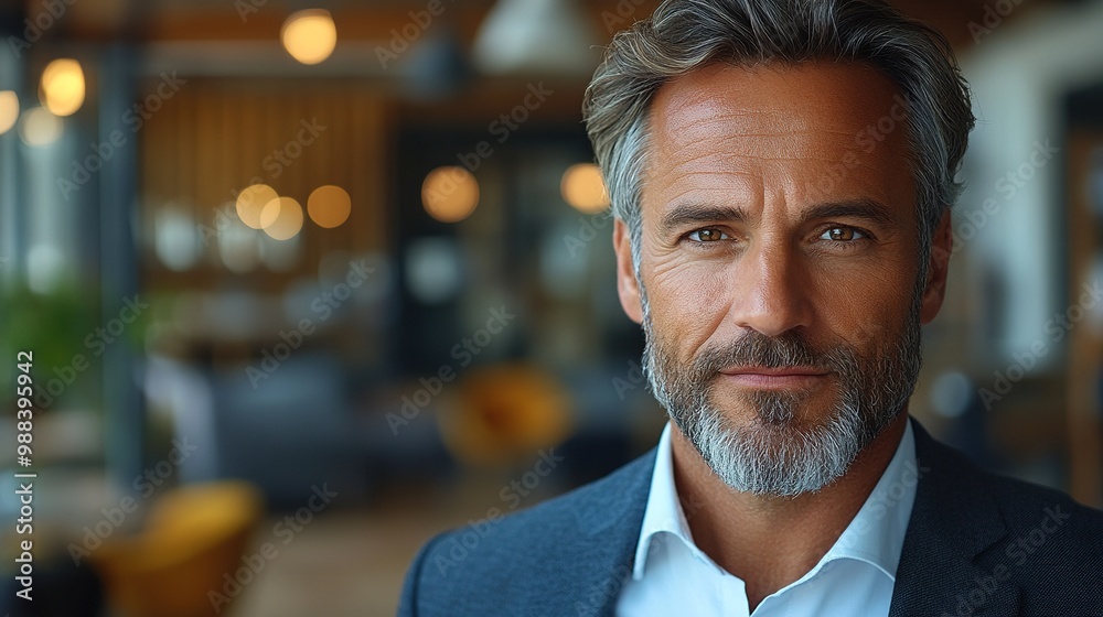 mature businessman with tablet in the office mature businessman with tablet in the office