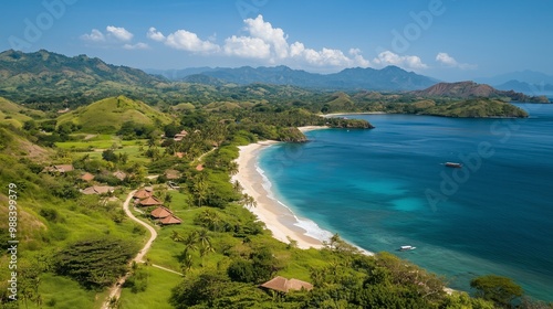 View of Nusa Dua resort area in the vicinity of Denpasar in southern Bali, Indonesia