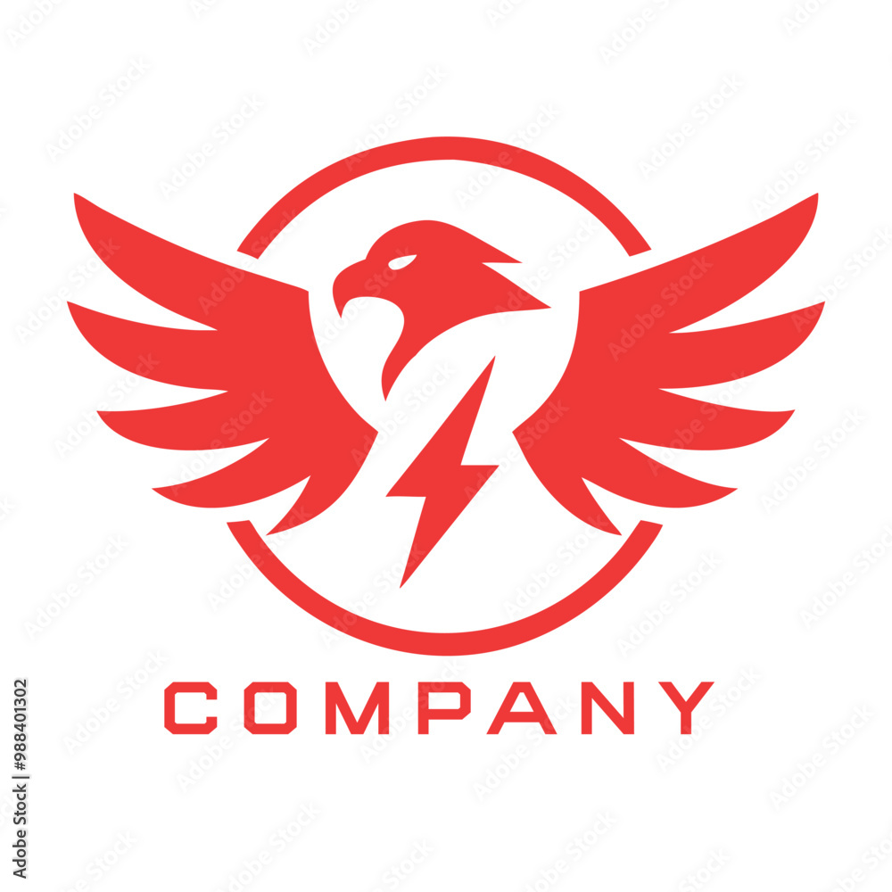 Obraz premium Eagle logo, eagle logo symbolizes lightning and electricity