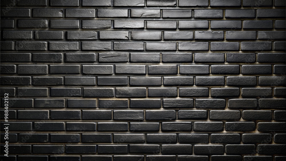 Fototapeta premium Glossy black brick wall texture, modern design
