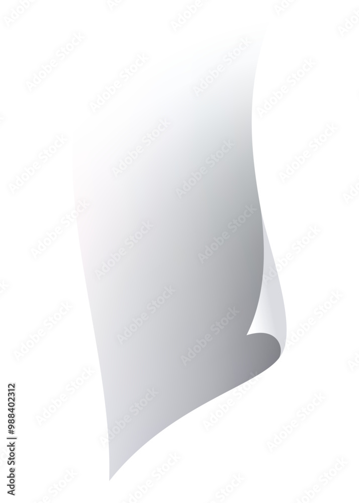 Flying paper page, icon. Falling documents sheet. Curved corner or fly page sheet. Scattered office sheet in motion. Vector cartoon illustration Flying paper page, icon. Falling documents sheet. Curved corner or fly page sheet. Scattered office sheet in motion. Vector cartoon illustration