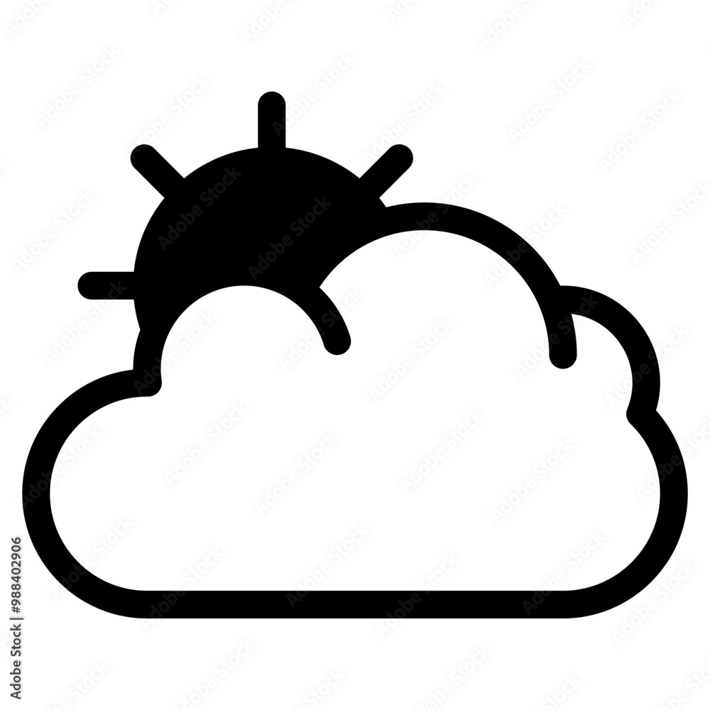 Vector Icon Cloud, cloudy, sun, weather, summer Vector Icon Cloud, cloudy, sun, weather, summer