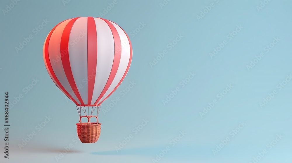 Fototapeta premium hot air ballon in flight isolated on solid background