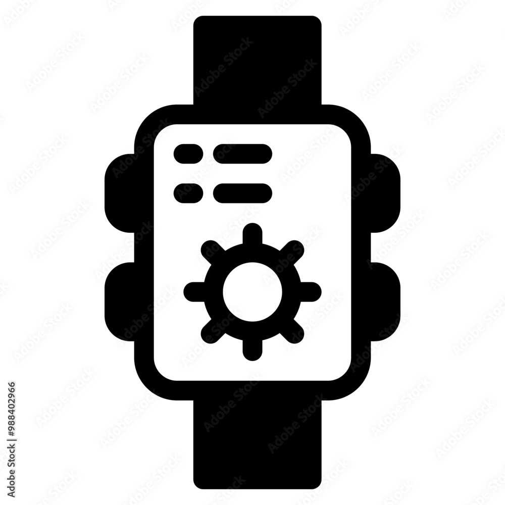 Vector Icon smartwatch, cloud, forecast, measure, temperature