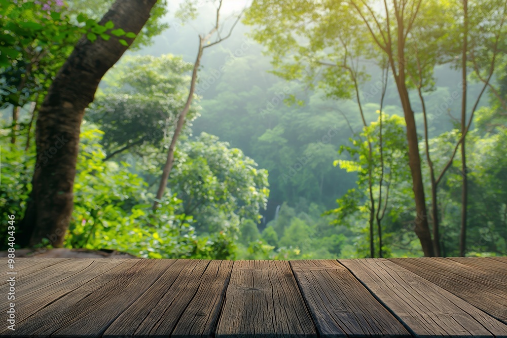 A wooded area with a view of a forest. The trees are green and the sky is blue A wooded area with a view of a forest. The trees are green and the sky is blue