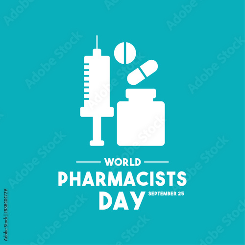 Vector Illustration of World Pharmacists Day. September 25. Flat design vector. Poster, banner, card, background.