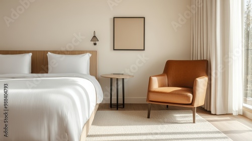Cozy and Stylish Hotel Room with Comfortable Seating Area and Smart TV
