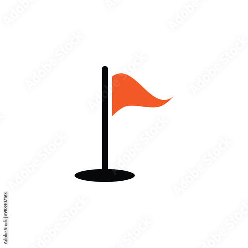 Golf tee icon logo design template isolated illustration