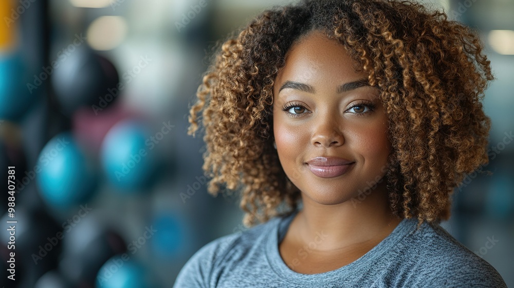 overweight woman exercising in gym using dumbbells overweight woman exercising in gym using dumbbells