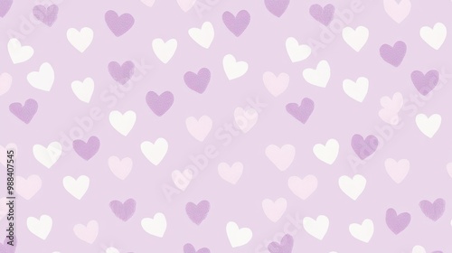 Wallpaper Mural Pastel Purple and White Hearts Background Torontodigital.ca