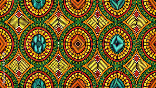 Vibrant seamless African fabric pattern , colorful, vibrant, African, fabric, seamless, pattern, traditional, culture