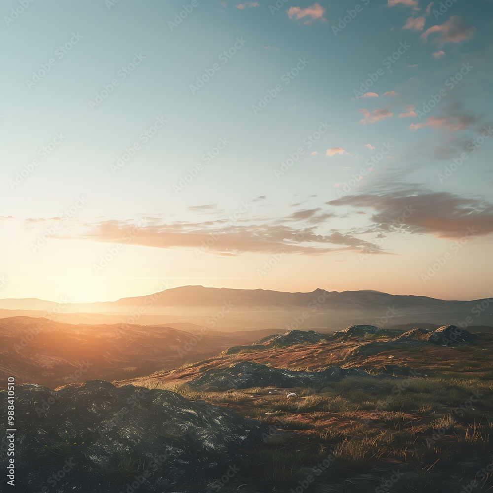 Fototapeta premium Scenic View Of Hills During Sunset