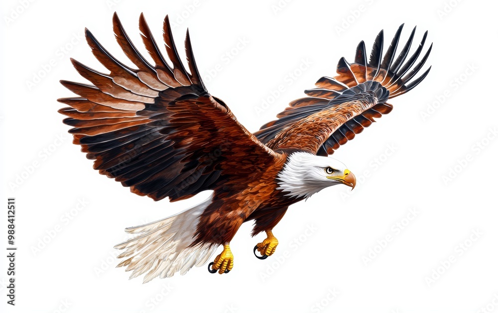 Obraz premium A hyper realistic image of a majestic eagle in flight