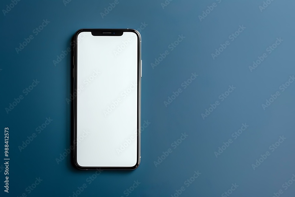 Blank Screen Smartphone on Blue Background Blank Screen Smartphone on Blue Background