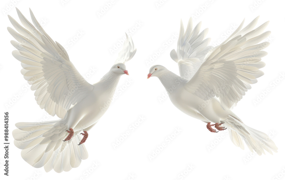 Obraz premium PNG Two white pigeon animal bird dove.