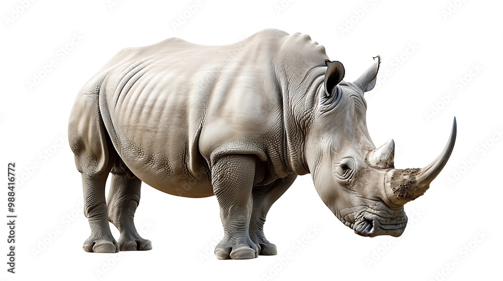 Fototapeta premium close up of rhino isolated on white
