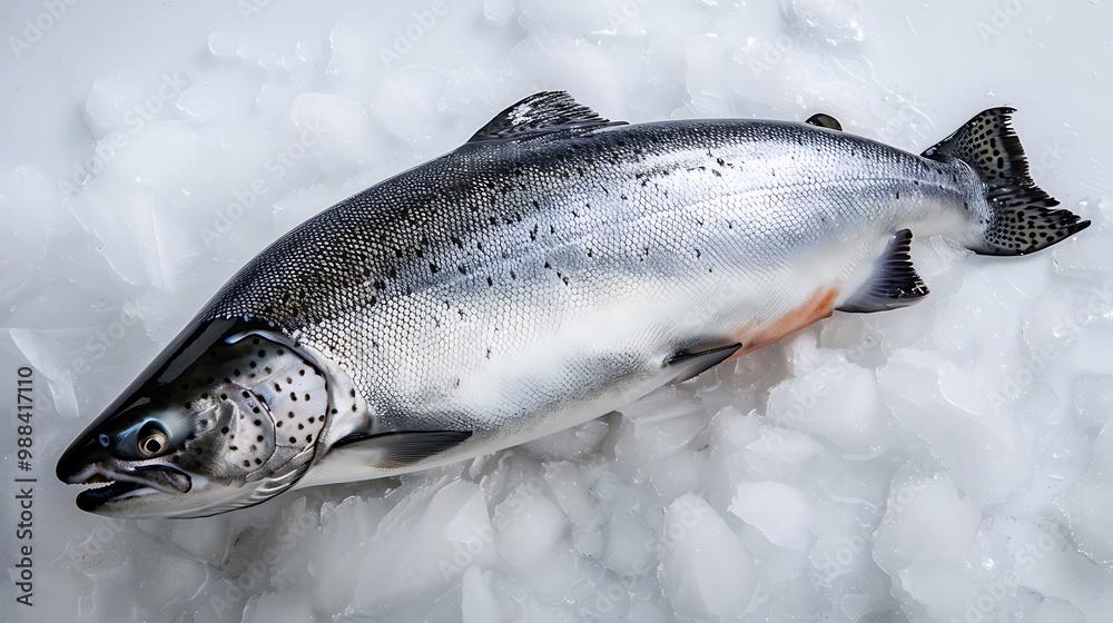 Obraz premium whole salmon on ice